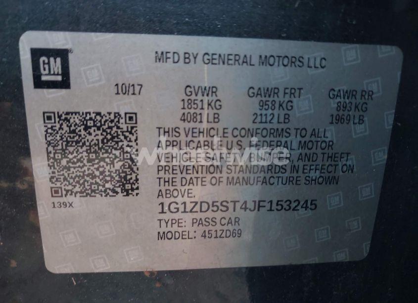 Photo 9 of 2018 Chevrolet Malibu LT (VIN 1G1ZD5ST4JF153245)