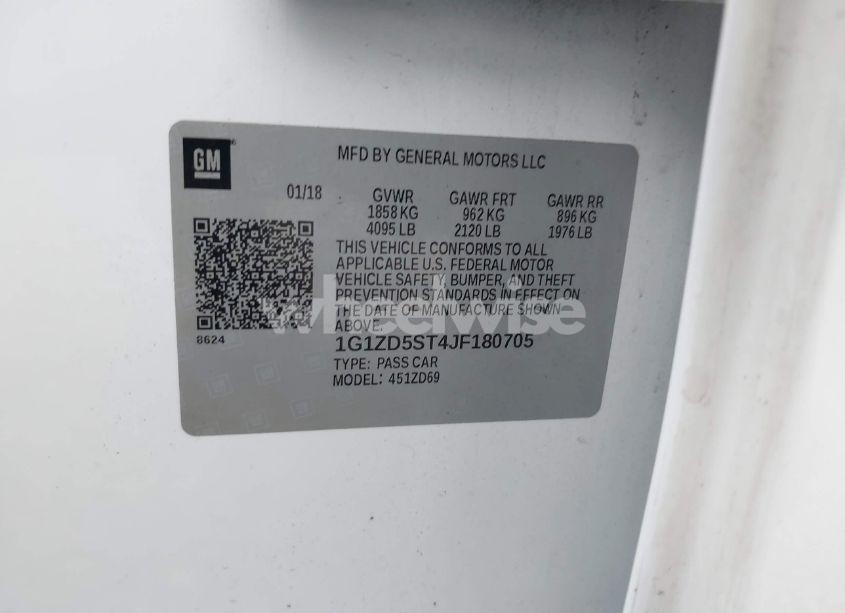 Photo 9 of 2018 Chevrolet Malibu LT (VIN 1G1ZD5ST4JF180705)