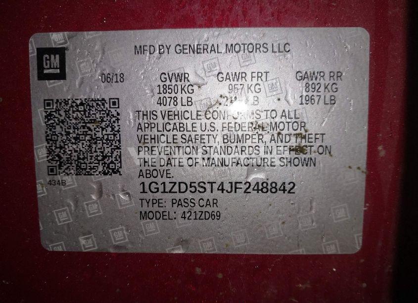 Photo 9 of 2018 Chevrolet Malibu LT (VIN 1G1ZD5ST4JF248842)