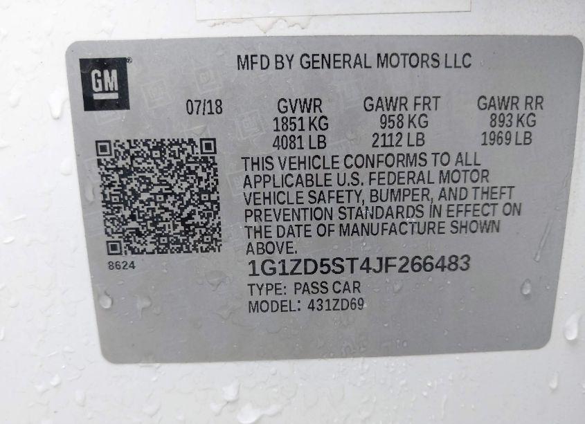 Photo 9 of 2018 Chevrolet Malibu LT (VIN 1G1ZD5ST4JF266483)