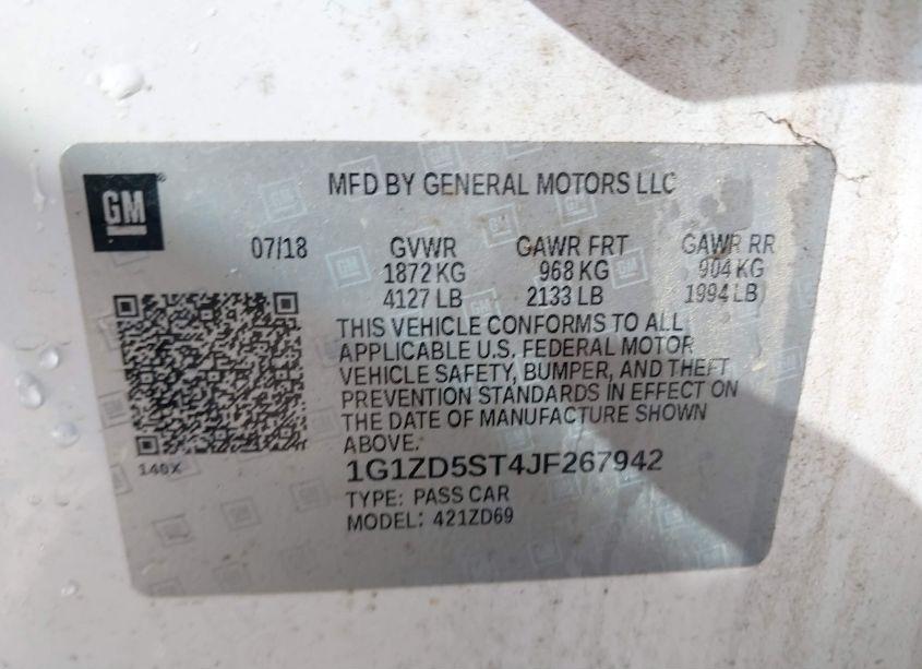 Photo 9 of 2018 Chevrolet Malibu LT (VIN 1G1ZD5ST4JF267942)