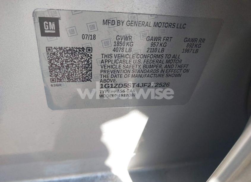 Photo 9 of 2018 Chevrolet Malibu LT (VIN 1G1ZD5ST4JF272526)