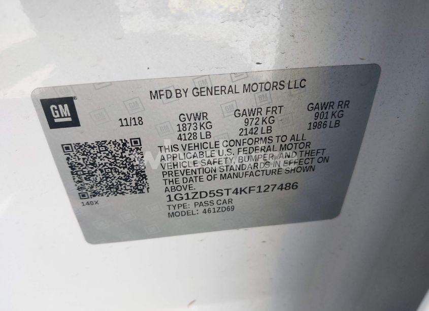 Photo 9 of 2019 Chevrolet Malibu LT (VIN 1G1ZD5ST4KF127486)