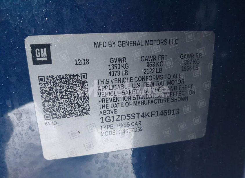 Photo 9 of 2019 Chevrolet Malibu LT (VIN 1G1ZD5ST4KF146913)