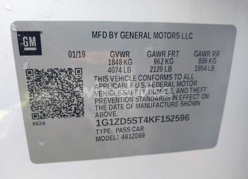 Photo 9 of 2019 Chevrolet Malibu LT (VIN 1G1ZD5ST4KF152596)