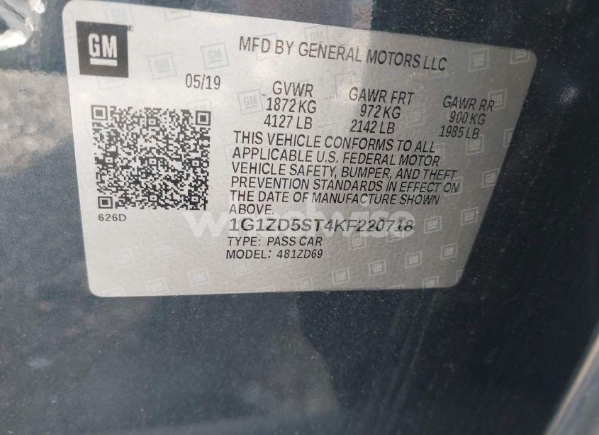 Photo 9 of 2019 Chevrolet Malibu LT (VIN 1G1ZD5ST4KF220718)