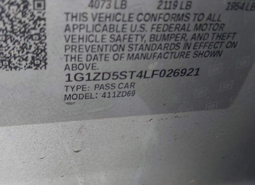 Photo 9 of 2020 Chevrolet Malibu FWD LT (VIN 1G1ZD5ST4LF026921)