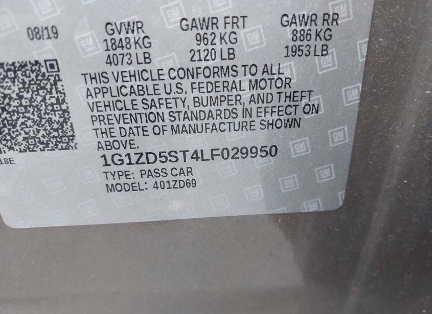 Photo 9 of 2020 Chevrolet Malibu FWD LT (VIN 1G1ZD5ST4LF029950)