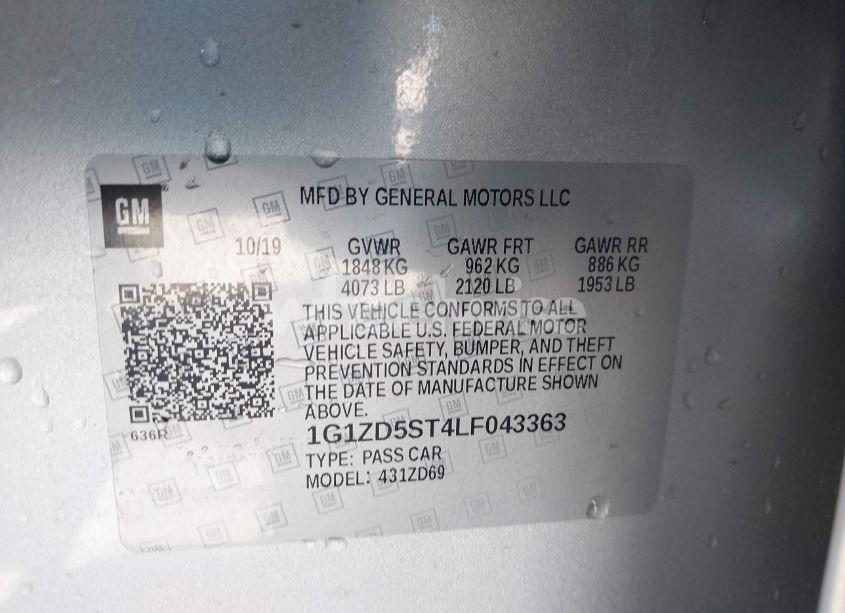 Photo 9 of 2020 Chevrolet Malibu FWD LT (VIN 1G1ZD5ST4LF043363)