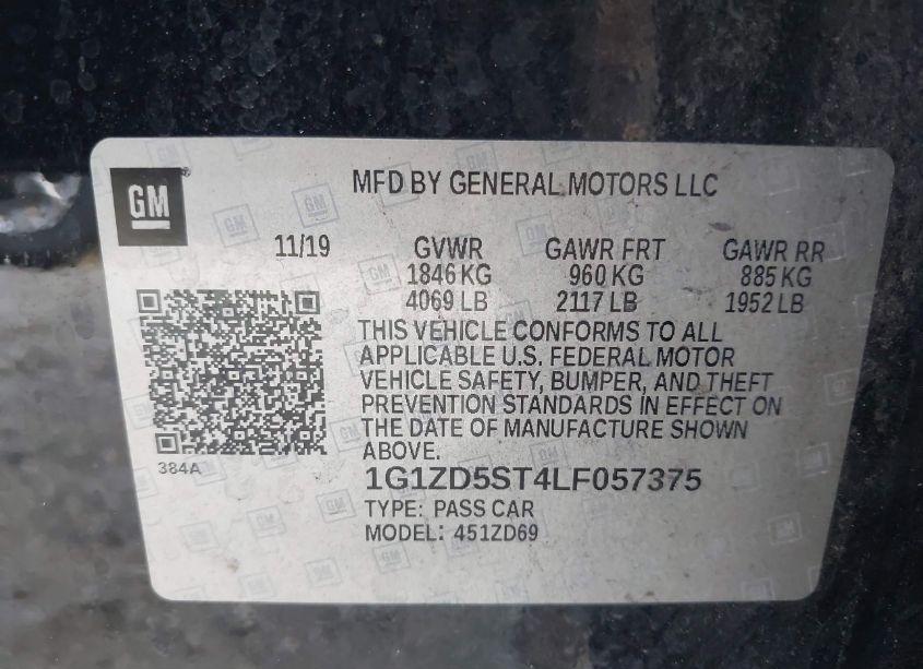 Photo 9 of 2020 Chevrolet Malibu FWD LT (VIN 1G1ZD5ST4LF057375)