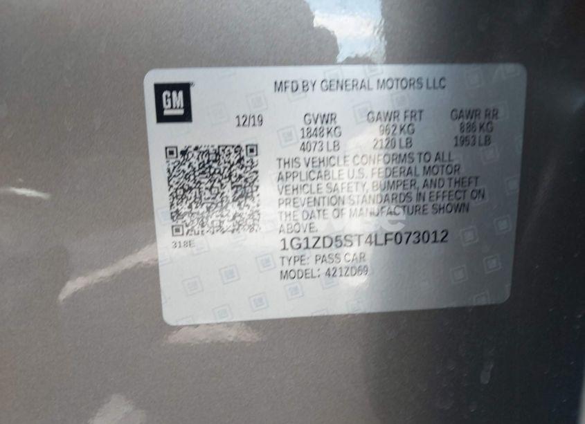 Photo 9 of 2020 Chevrolet Malibu FWD LT (VIN 1G1ZD5ST4LF073012)