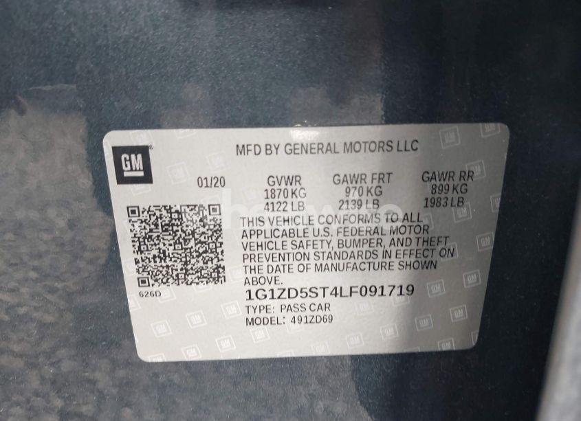 Photo 9 of 2020 Chevrolet Malibu FWD LT (VIN 1G1ZD5ST4LF091719)