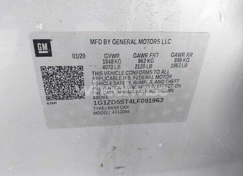 Photo 9 of 2020 Chevrolet Malibu FWD LT (VIN 1G1ZD5ST4LF091963)