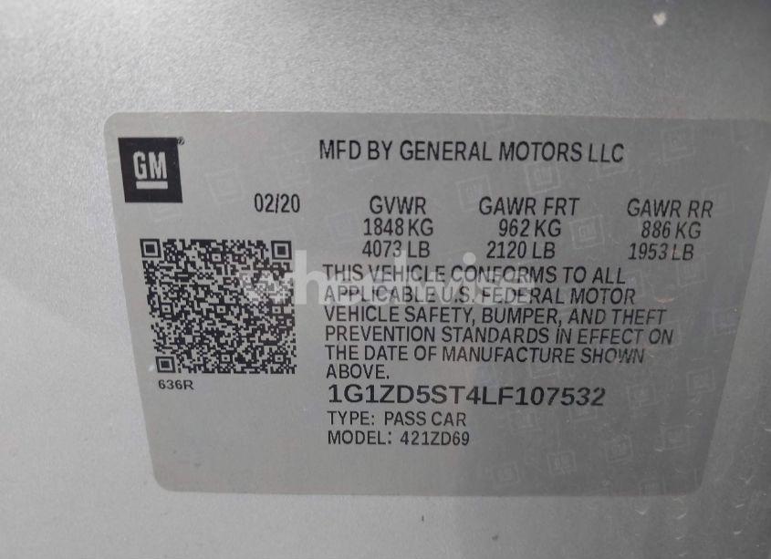 Photo 9 of 2020 Chevrolet Malibu FWD LT (VIN 1G1ZD5ST4LF107532)