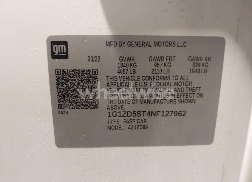 Photo 9 of 2022 Chevrolet Malibu FWD LT (VIN 1G1ZD5ST4NF127962)