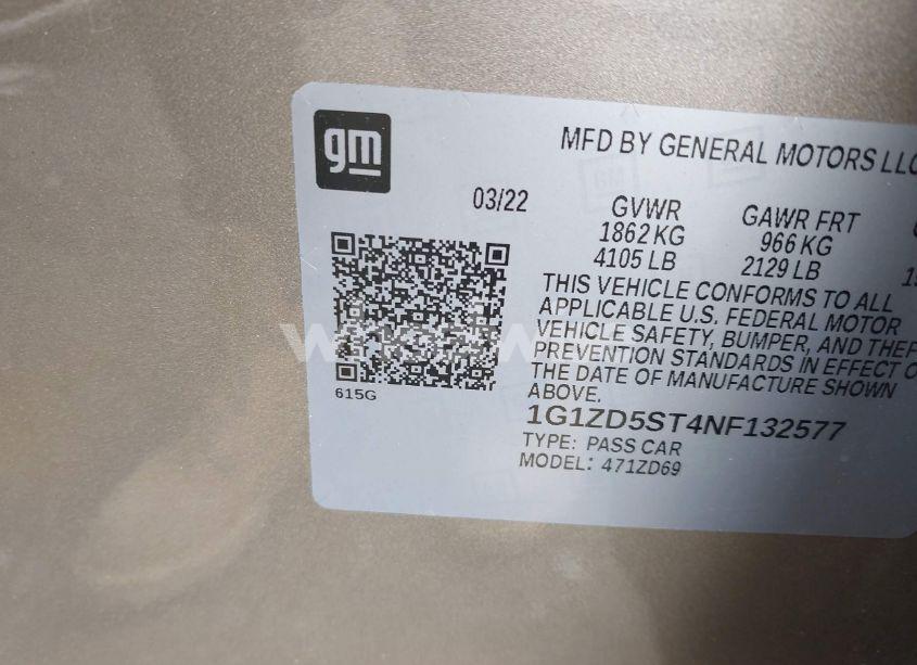 Photo 9 of 2022 Chevrolet Malibu FWD LT (VIN 1G1ZD5ST4NF132577)