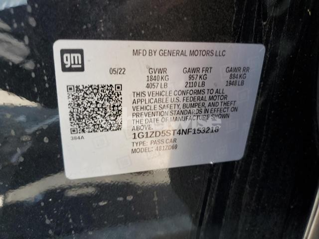 Photo 5 of 2022 CHEVROLET MALIBU LT (VIN 1G1ZD5ST4NF153218)