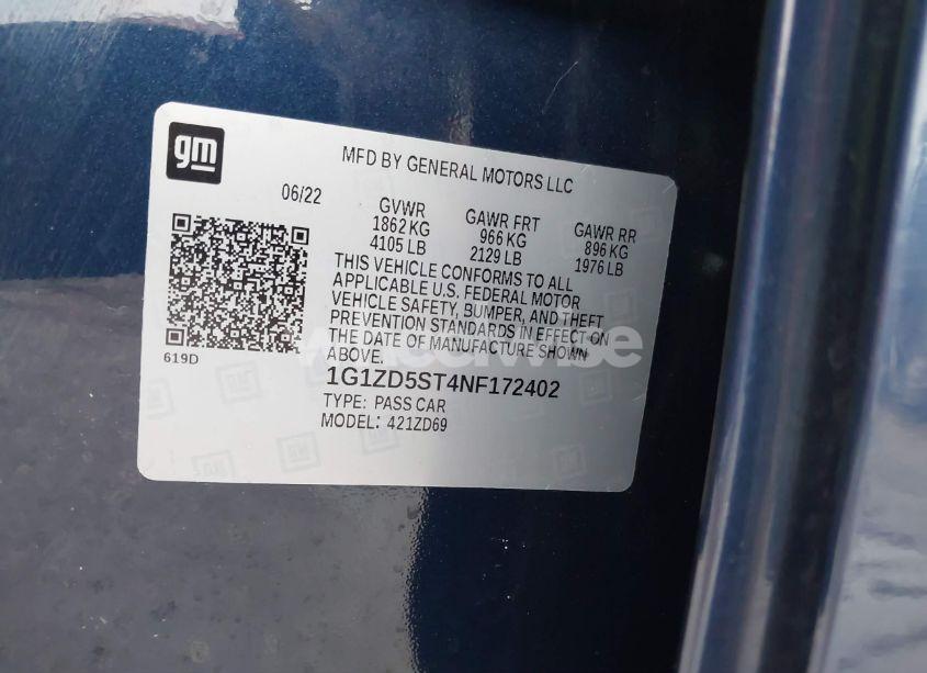 Photo 9 of 2022 Chevrolet Malibu FWD LT (VIN 1G1ZD5ST4NF172402)