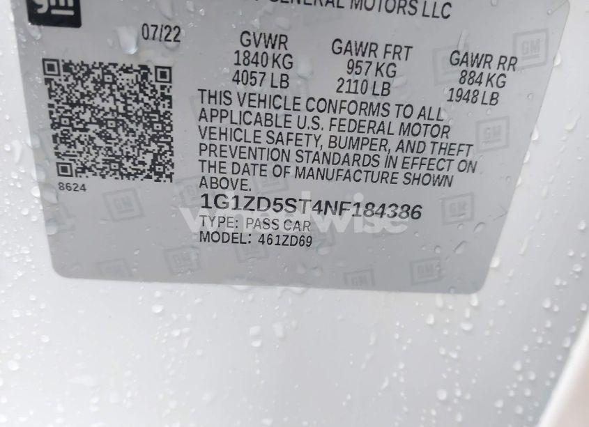 Photo 9 of 2022 Chevrolet Malibu FWD LT (VIN 1G1ZD5ST4NF184386)