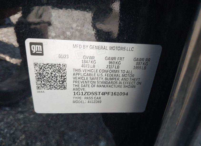 Photo 9 of 2023 Chevrolet Malibu FWD 1LT (VIN 1G1ZD5ST4PF161094)
