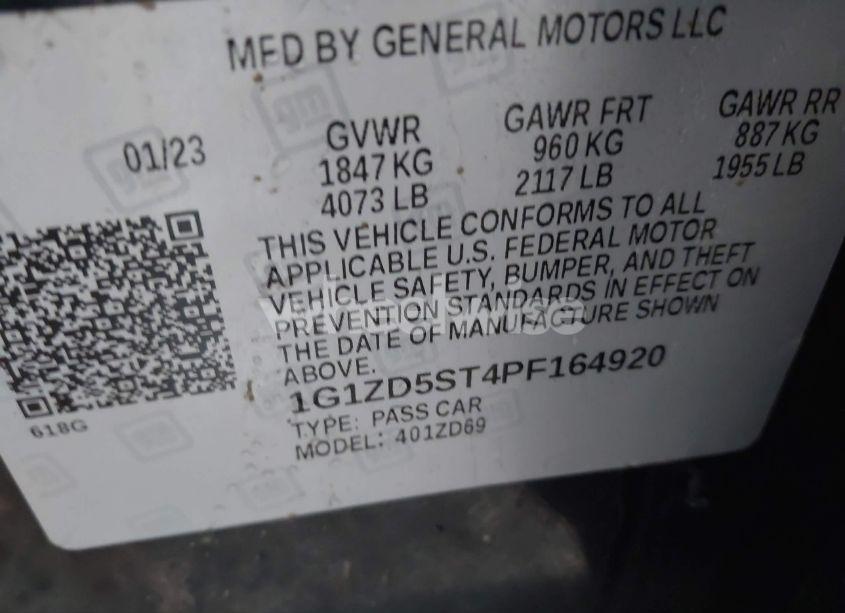 Photo 9 of 2023 Chevrolet Malibu FWD 1LT (VIN 1G1ZD5ST4PF164920)