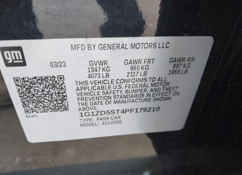 Photo 9 of 2023 Chevrolet Malibu FWD 1LT (VIN 1G1ZD5ST4PF179210)