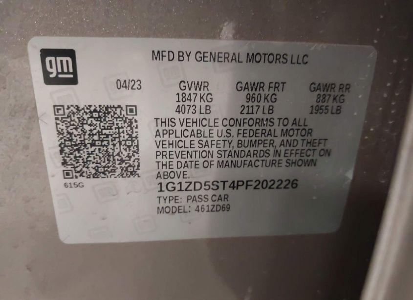 Photo 9 of 2023 Chevrolet Malibu FWD 1LT (VIN 1G1ZD5ST4PF202226)