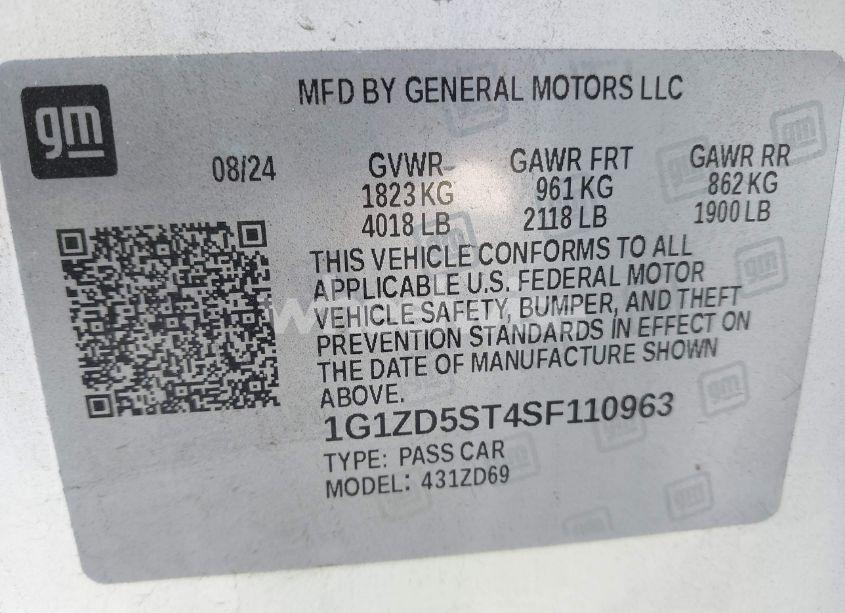 Photo 9 of 2025 Chevrolet Malibu LT (VIN 1G1ZD5ST4SF110963)