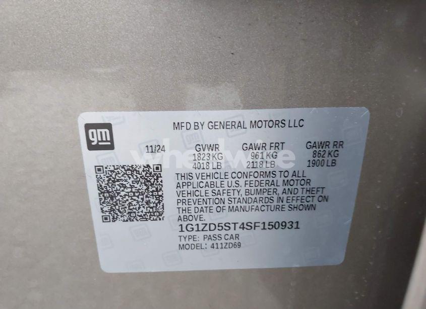 Photo 9 of 2025 Chevrolet Malibu FWD 1LT (VIN 1G1ZD5ST4SF150931)