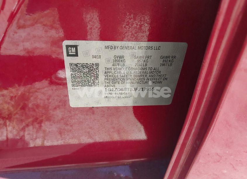 Photo 9 of 2018 Chevrolet Malibu LT (VIN 1G1ZD5ST5JF217955)