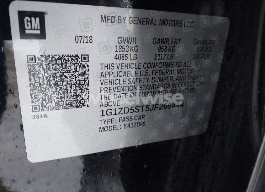 Photo 9 of 2018 Chevrolet Malibu LT (VIN 1G1ZD5ST5JF266444)