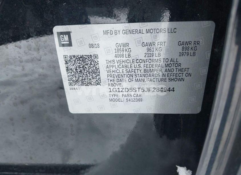 Photo 9 of 2018 Chevrolet Malibu LT (VIN 1G1ZD5ST5JF284944)