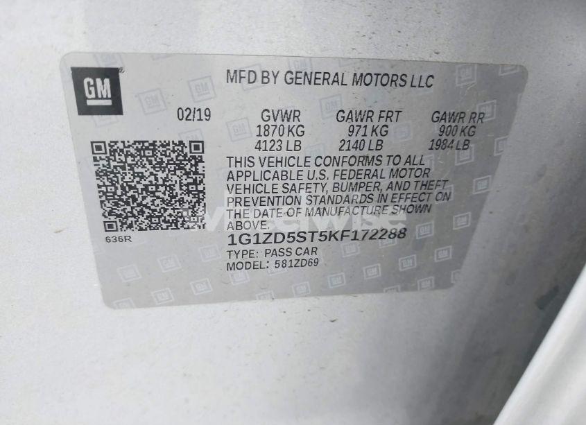 Photo 9 of 2019 Chevrolet Malibu LT (VIN 1G1ZD5ST5KF172288)