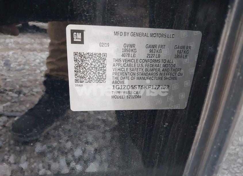 Photo 9 of 2019 Chevrolet Malibu LT (VIN 1G1ZD5ST5KF172792)