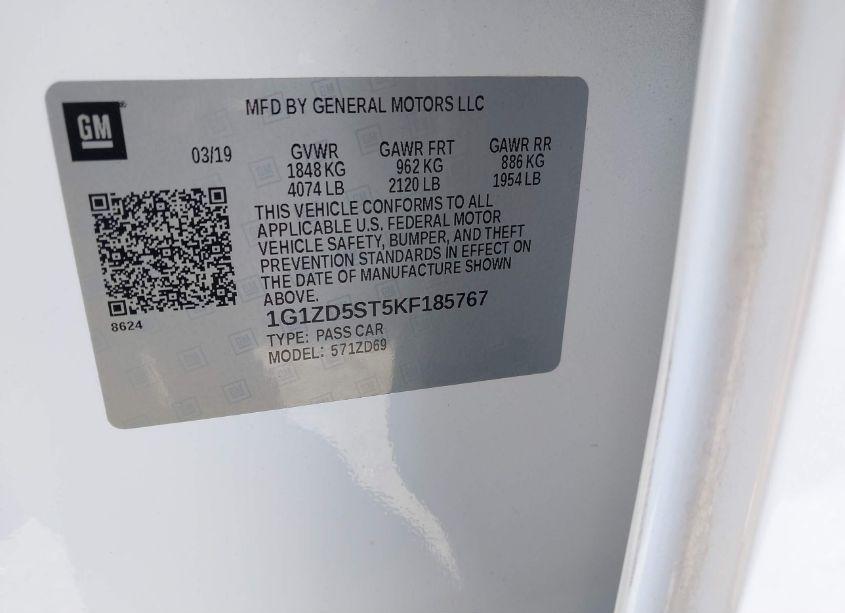 Photo 9 of 2019 Chevrolet Malibu LT (VIN 1G1ZD5ST5KF185767)