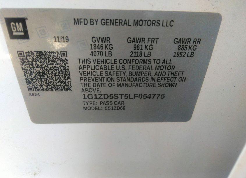 Photo 9 of 2020 Chevrolet Malibu FWD LT (VIN 1G1ZD5ST5LF054775)