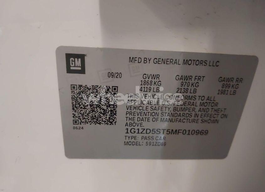 Photo 9 of 2021 Chevrolet Malibu FWD LT (VIN 1G1ZD5ST5MF010969)