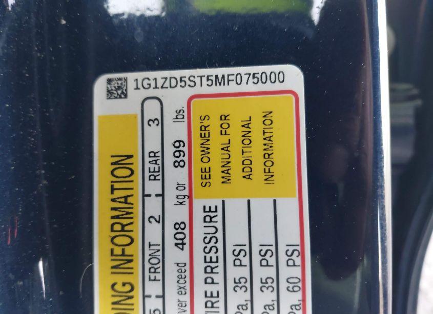 Photo 9 of 2021 Chevrolet Malibu FWD LT (VIN 1G1ZD5ST5MF075000)