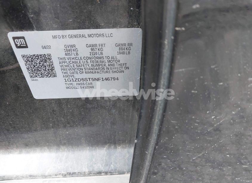 Photo 9 of 2022 Chevrolet Malibu FWD LT (VIN 1G1ZD5ST5NF146794)