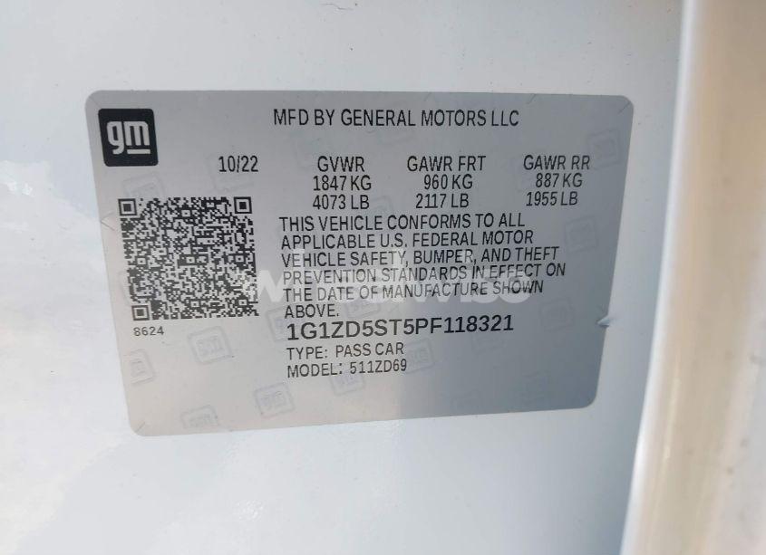 Photo 9 of 2023 Chevrolet Malibu FWD 1LT (VIN 1G1ZD5ST5PF118321)