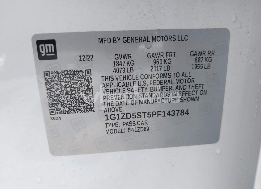 Photo 9 of 2023 Chevrolet Malibu FWD 1LT (VIN 1G1ZD5ST5PF143784)