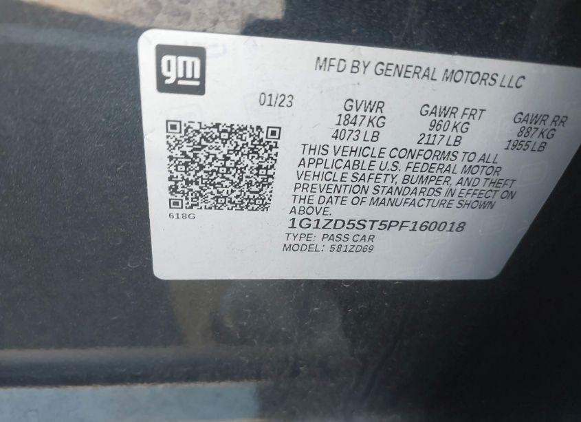 Photo 9 of 2023 Chevrolet Malibu FWD 1LT (VIN 1G1ZD5ST5PF160018)