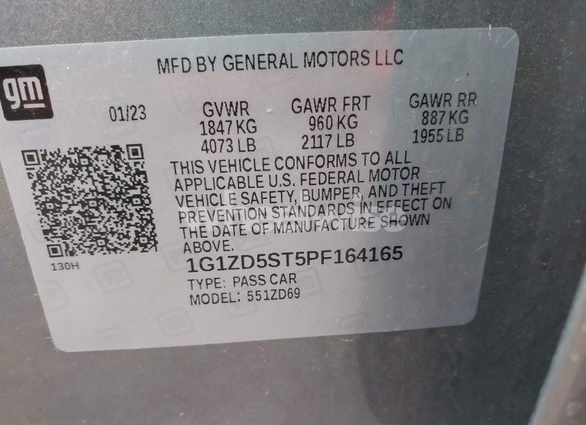 Photo 9 of 2023 Chevrolet Malibu FWD 1LT (VIN 1G1ZD5ST5PF164165)