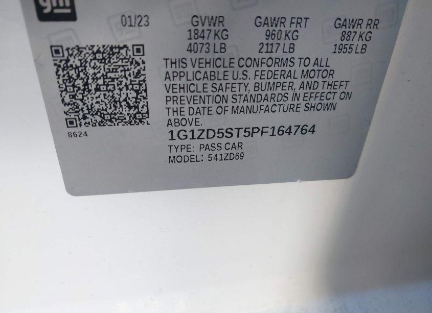 Photo 9 of 2023 Chevrolet Malibu FWD 1LT (VIN 1G1ZD5ST5PF164764)