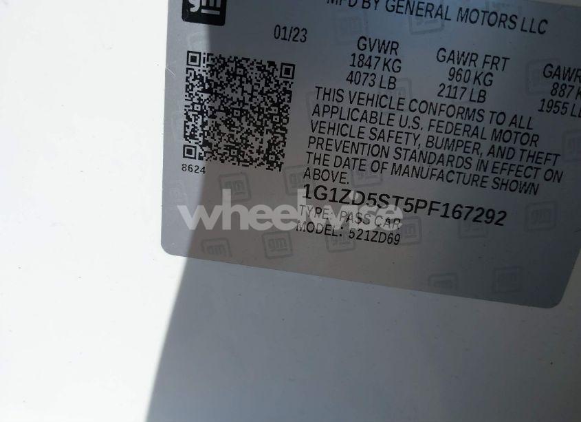Photo 9 of 2023 Chevrolet Malibu FWD 1LT (VIN 1G1ZD5ST5PF167292)