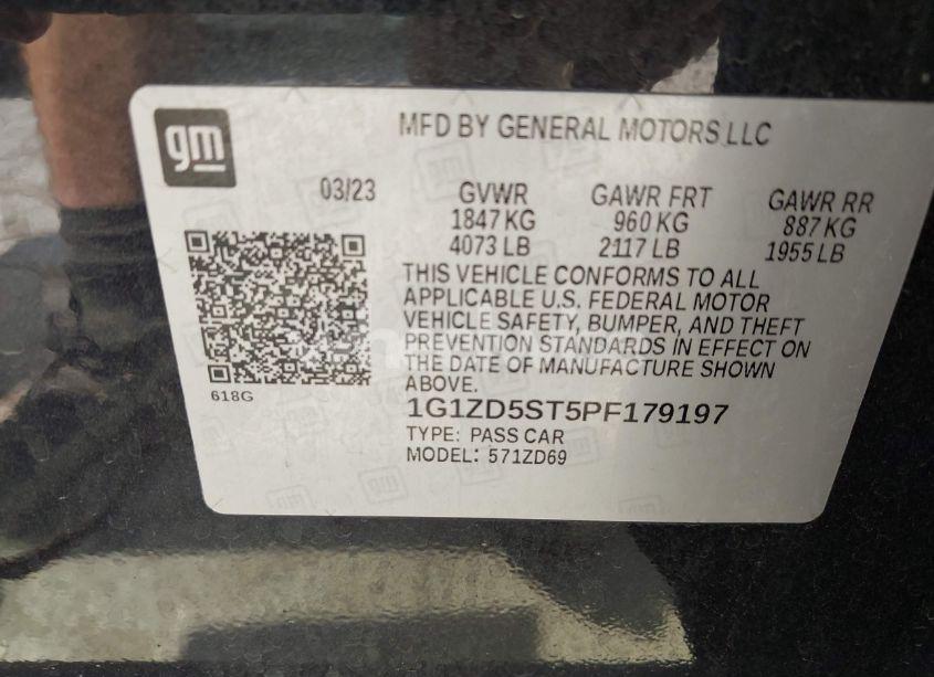 Photo 9 of 2023 Chevrolet Malibu FWD 1LT (VIN 1G1ZD5ST5PF179197)