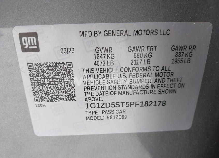 Photo 9 of 2023 Chevrolet Malibu FWD 1LT (VIN 1G1ZD5ST5PF182178)