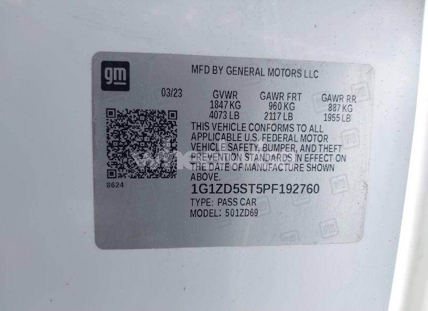 Photo 9 of 2023 Chevrolet Malibu FWD 1LT (VIN 1G1ZD5ST5PF192760)