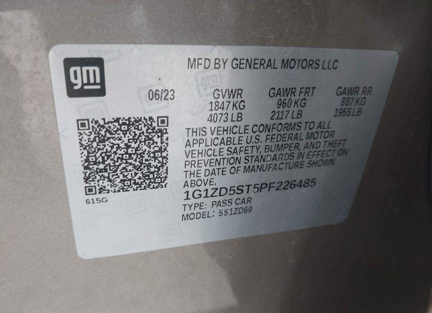 Photo 9 of 2023 Chevrolet Malibu FWD 1LT (VIN 1G1ZD5ST5PF226485)