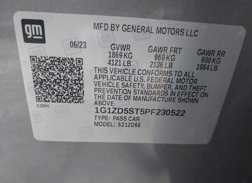 Photo 9 of 2023 Chevrolet Malibu FWD 1LT (VIN 1G1ZD5ST5PF230522)